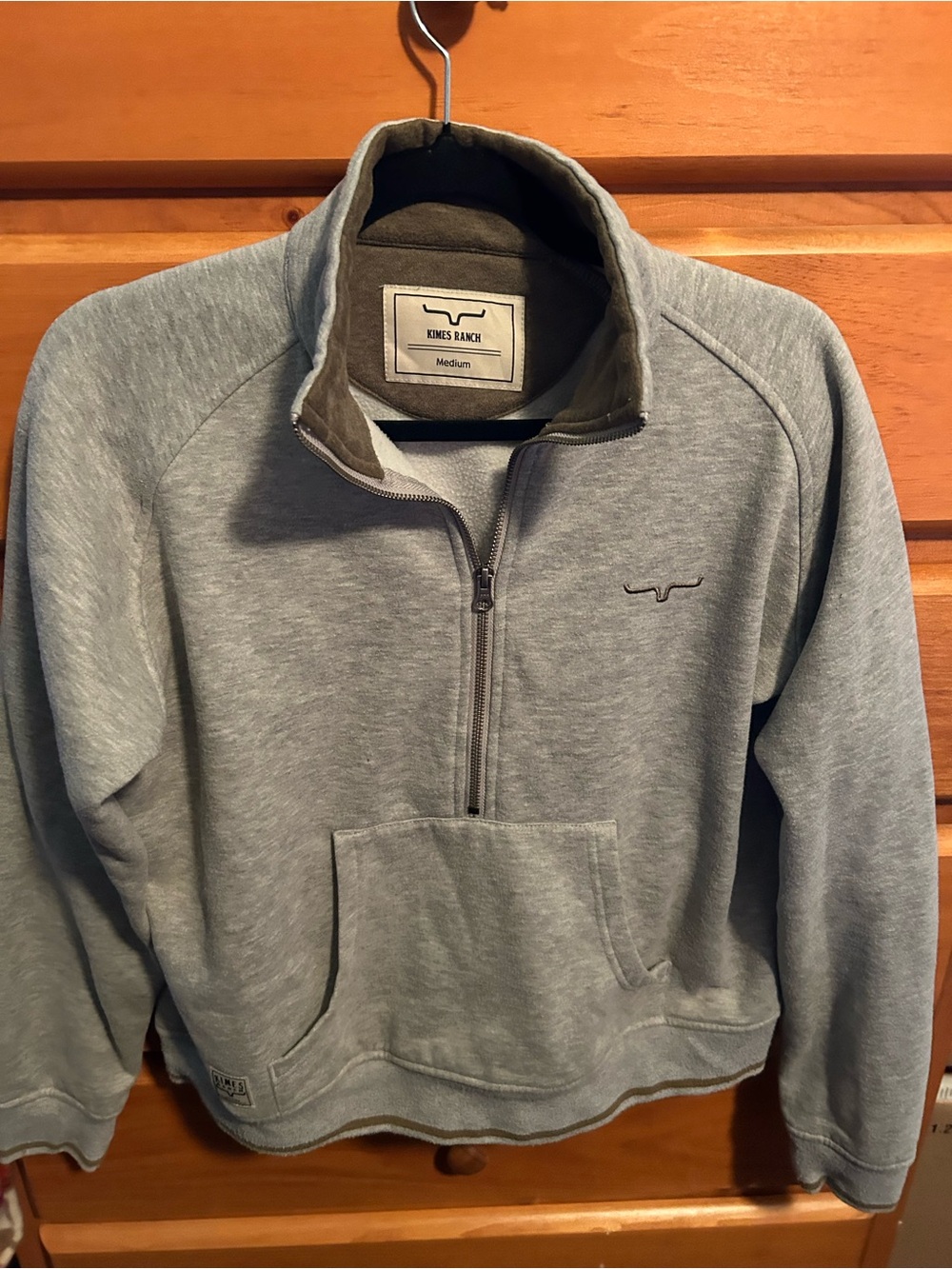 Kimes Ranch Women’s Grey Quarter-Zip Pullover Sweater Medium